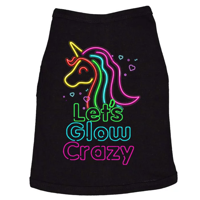 Lets Glow Crazy Glow Party Unicorn Lover Birthday Doggie Tank