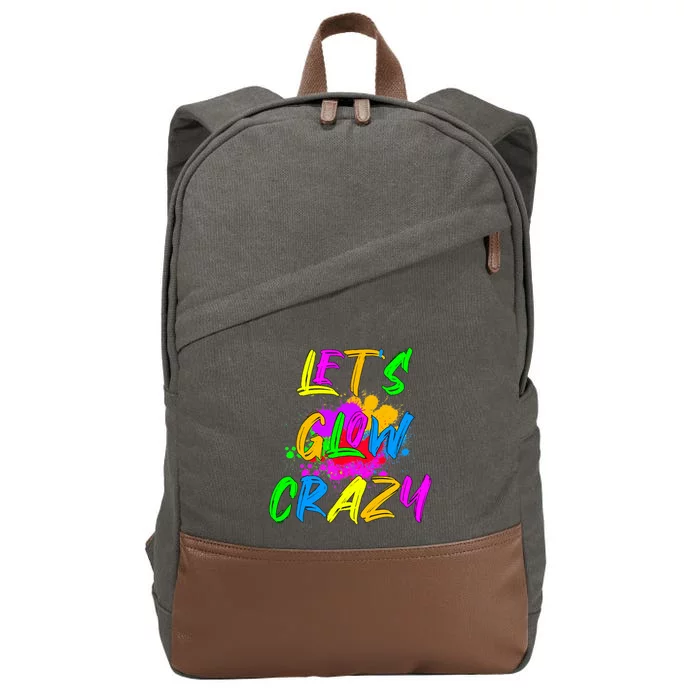 Let's Glow Crazy Outfit Retro Colorful Party Cotton Canvas Backpack