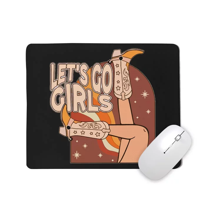 Lets Go Cowgirl Bachelorette Design Mousepad