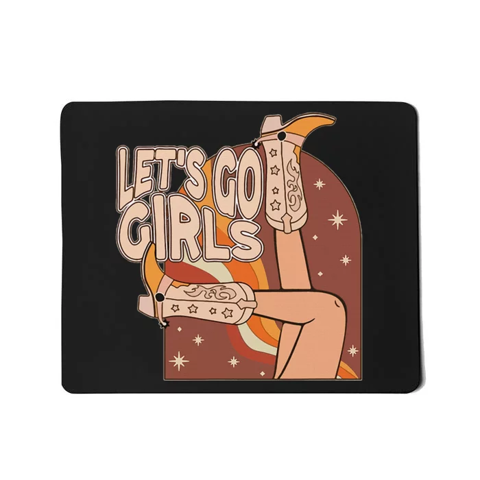 Lets Go Cowgirl Bachelorette Design Mousepad