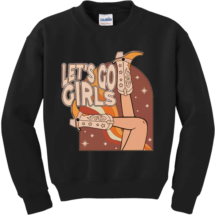 Lets Go Cowgirl Bachelorette Design Kids Sweatshirt