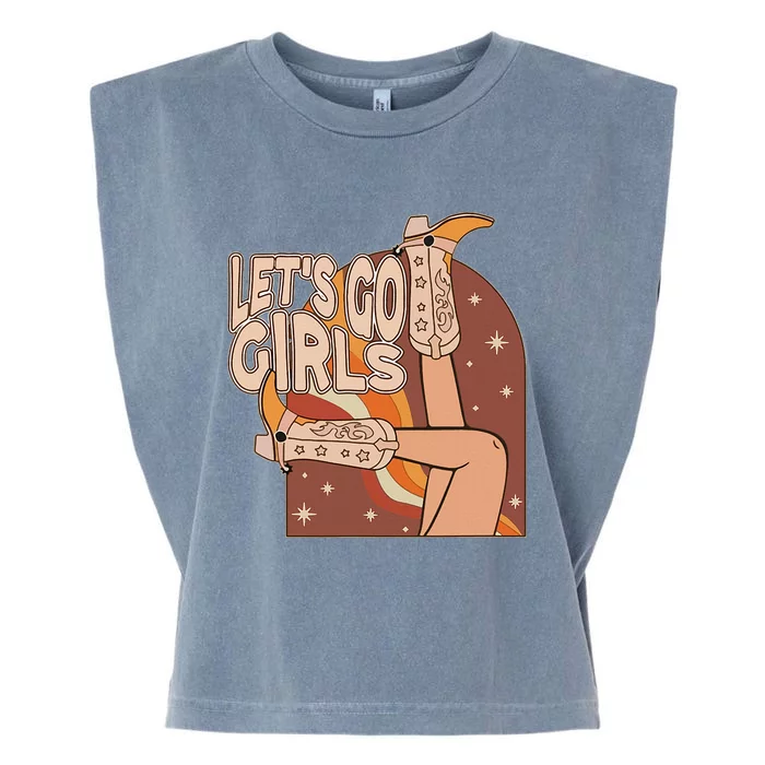 Lets Go Cowgirl Bachelorette Design Garment-Dyed Women's Muscle Tee