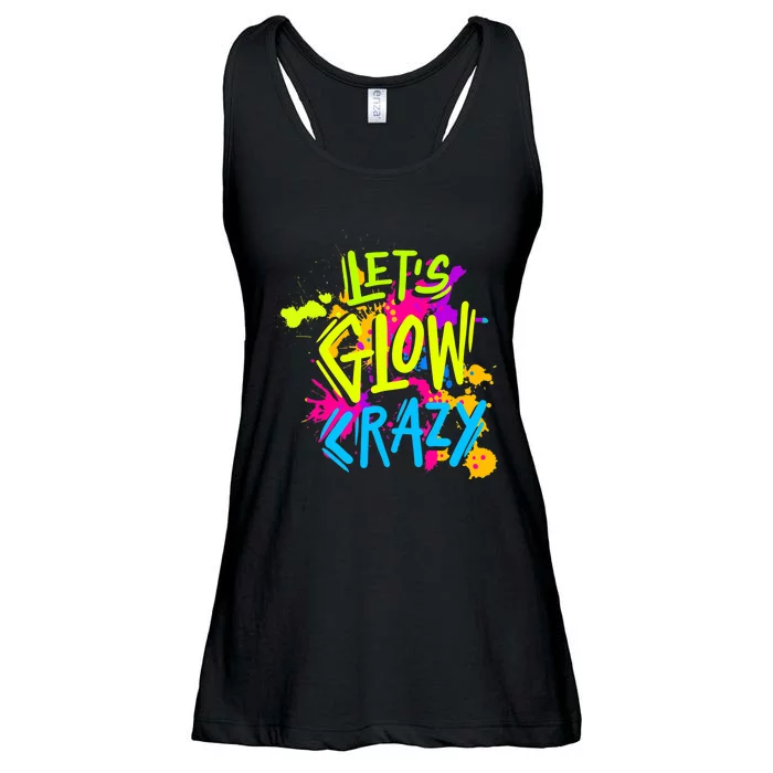 Let's Glow Crazy Glow Party Retro 80s Colors Party Lover Ladies Essential Flowy Tank