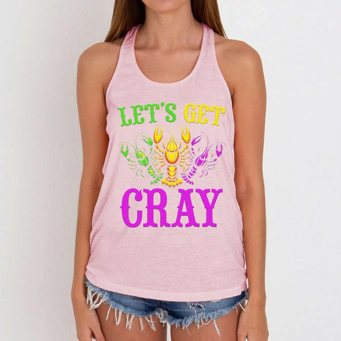 LetS Get Cray Mardi Gras Crawfish Women's Knotted Racerback Tank