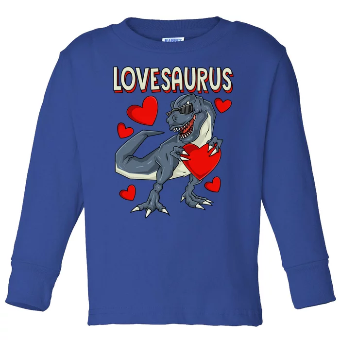 Lovesaurus Gift Couple Dino Love Valentine's Day Gift Meaningful Gift Toddler Long Sleeve Shirt