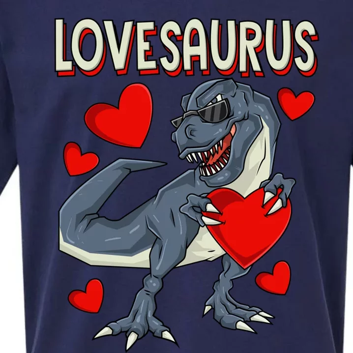 Lovesaurus Gift Couple Dino Love Valentine's Day Gift Meaningful Gift Sueded Cloud Jersey T-Shirt