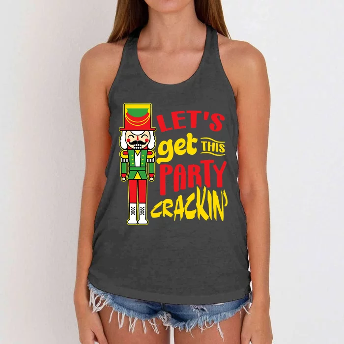 Let's Get Crackin' Funny Nutcracker Christmas Gifts Women's Knotted Racerback Tank