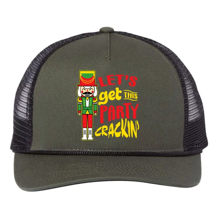 Let's Get Crackin' Funny Nutcracker Christmas Gifts Retro Rope Trucker Hat Cap