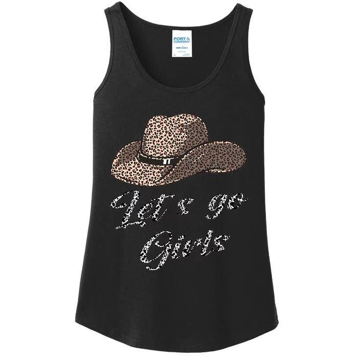 Let´s Go Country Southern Western Leopard Cow Ladies Essential Tank