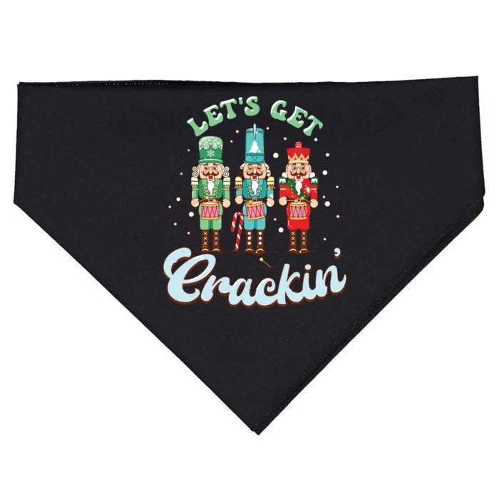 Lets Get Crackin Three Nutcrackers Christmas Teacher USA-Made Doggie Bandana