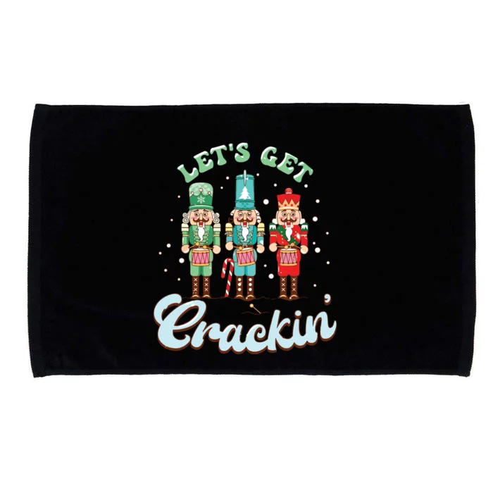 Lets Get Crackin Three Nutcrackers Christmas Teacher Microfiber Hand Towel