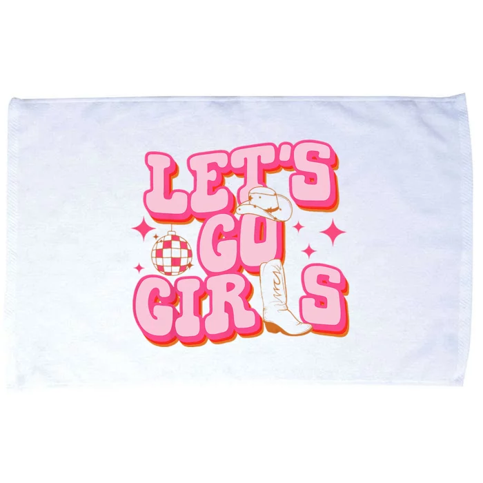 Lets Go Cowgirl Hat Cowboy Boots Bachelorette Party Microfiber Hand Towel