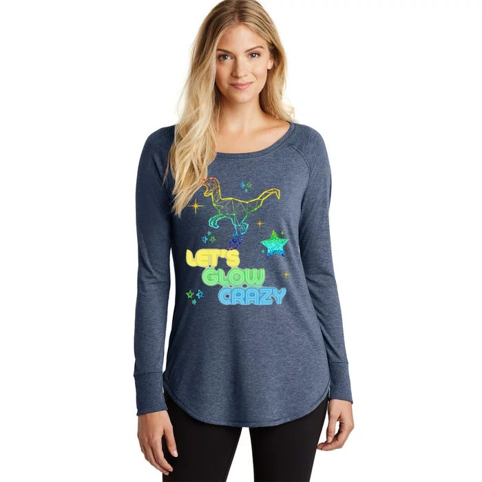 Let's Glow Crazy Party Cool Birthday Glow Party Women's Perfect Tri Tunic Long Sleeve Shirt