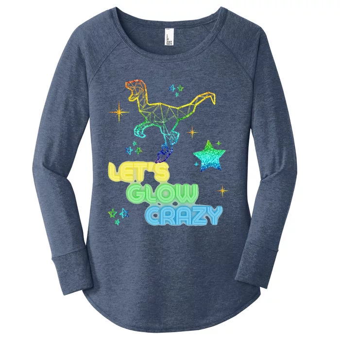 Let's Glow Crazy Party Cool Birthday Glow Party Women's Perfect Tri Tunic Long Sleeve Shirt