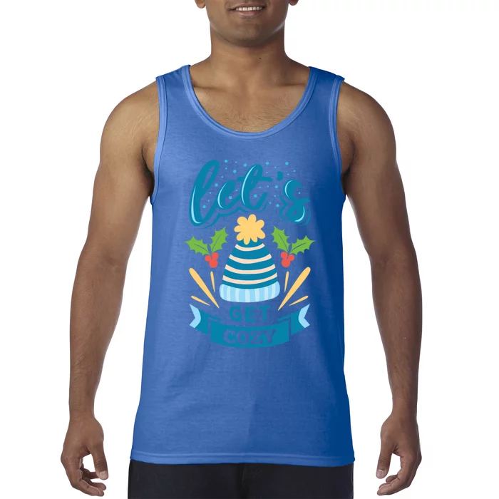 Lets Get Cozy Christmas Santa Holiday Xmas Gift Tank Top