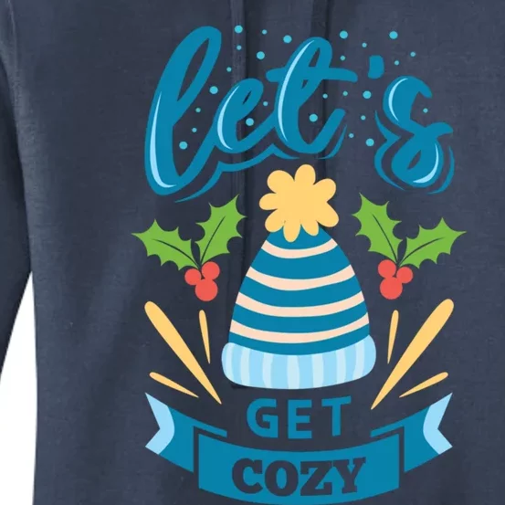 Lets Get Cozy Christmas Santa Holiday Xmas Gift Women's Pullover Hoodie