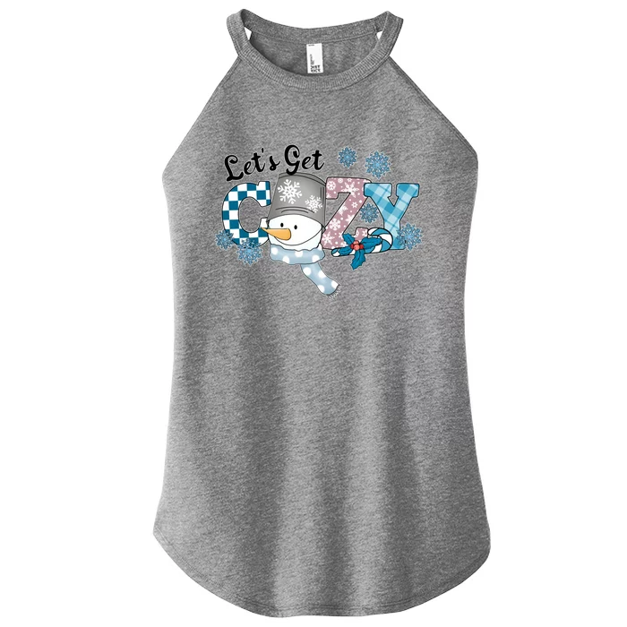 LetS Get Cozy Winter Christmas Snow Gift Women’s Perfect Tri Rocker Tank