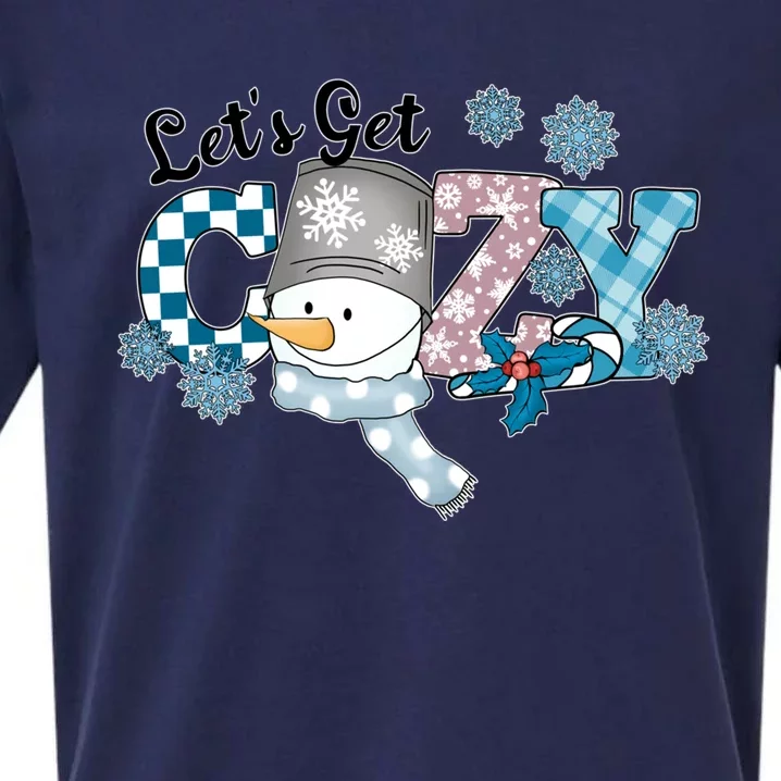 LetS Get Cozy Winter Christmas Snow Gift Sueded Cloud Jersey T-Shirt