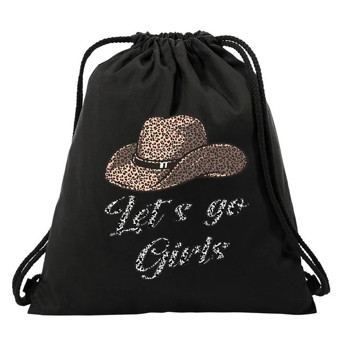 Let´s Go Country Southern Western Leopard Cow Drawstring Bag