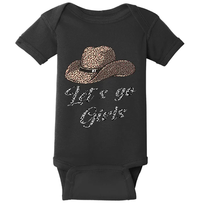 Let´s Go Country Southern Western Leopard Cow Baby Bodysuit