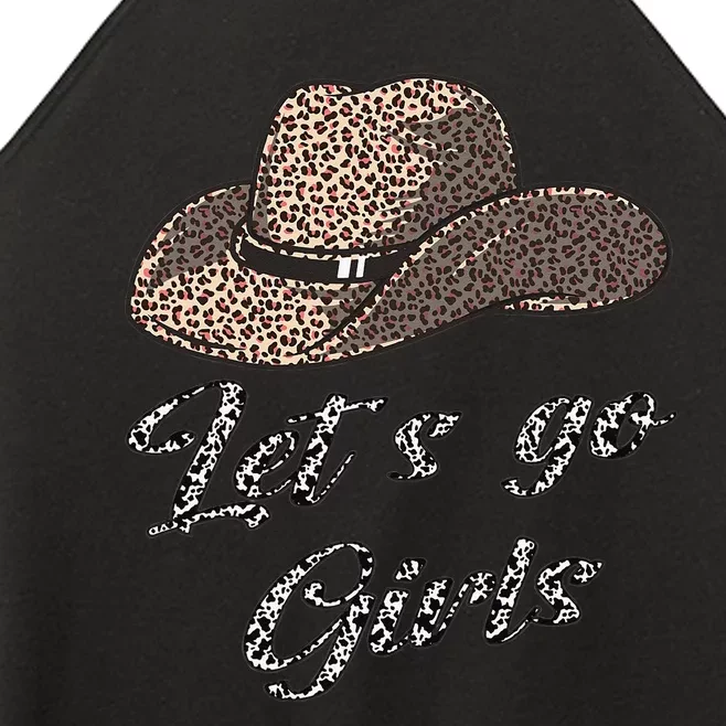 Let´s Go Country Southern Western Leopard Cow Women’s Perfect Tri Rocker Tank