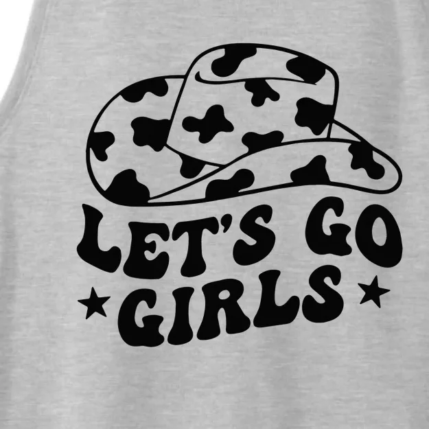 Let's Go Cow Western Gifts For Ladies Tri-Blend Wicking Tank