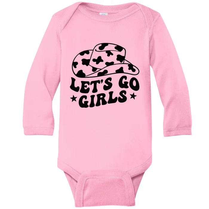 Let's Go Cow Western Gifts For Baby Long Sleeve Bodysuit