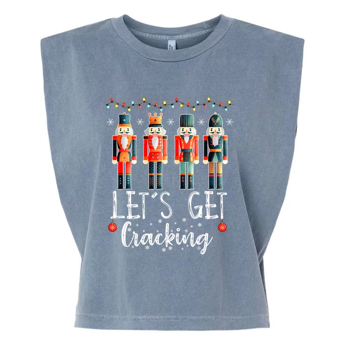 Lets Get Cracking Christmas Nutcracker Ballet Garment-Dyed Women's Muscle Tee