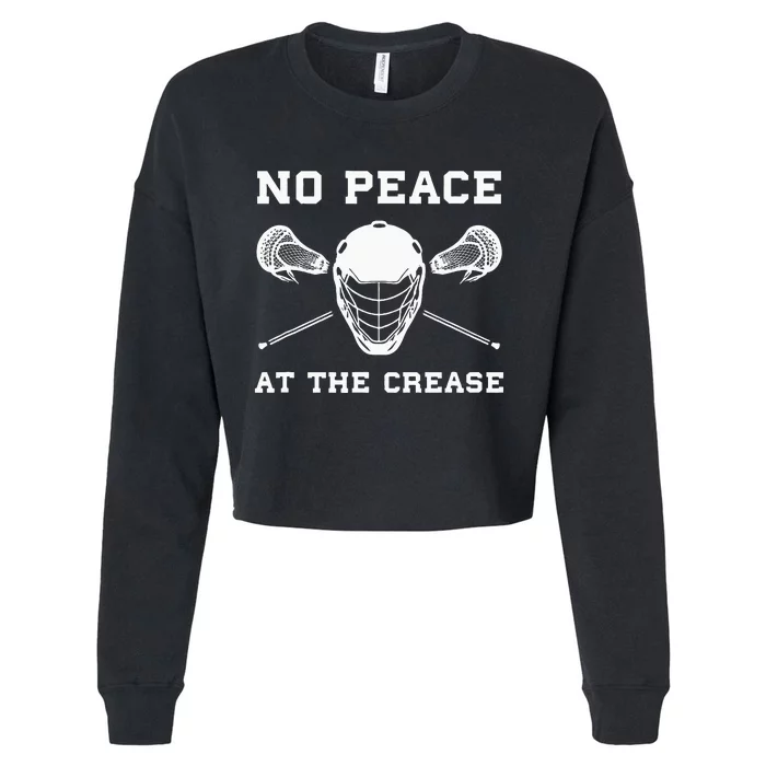 Lacrosse Goalie Crease Funny Lax Cropped Pullover Crew