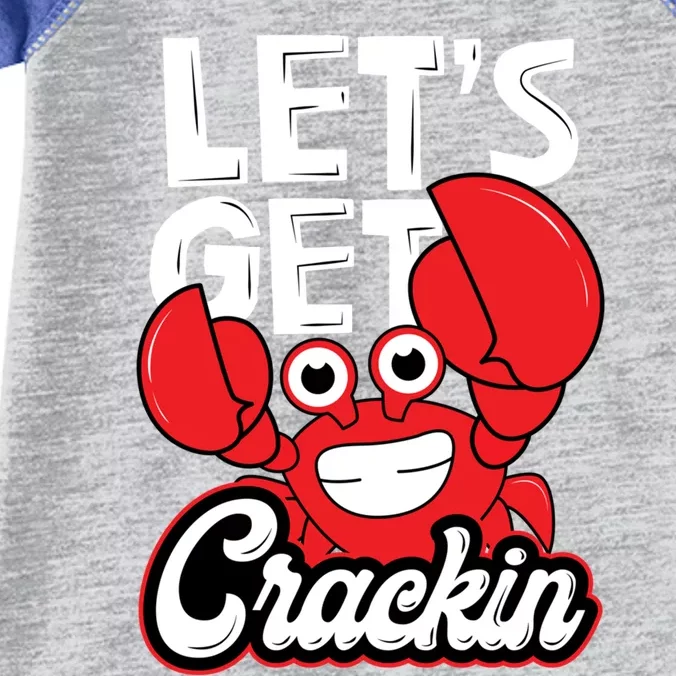 Let's Get Crackin Cute Gift Funny Crab Eater Seafood Lover Crab Boil Meaningful Infant Baby Jersey Bodysuit