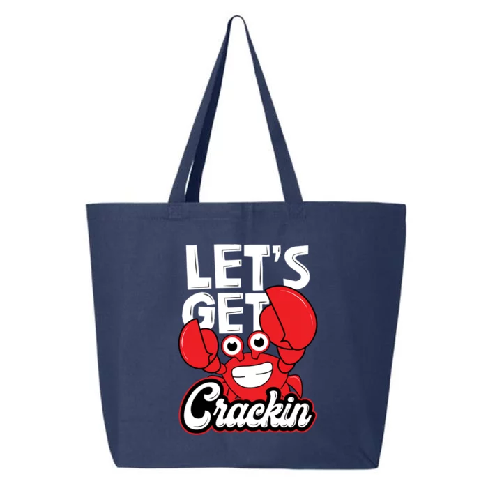 Let's Get Crackin Cute Gift Funny Crab Eater Seafood Lover Crab Boil Meaningful 25L Jumbo Tote