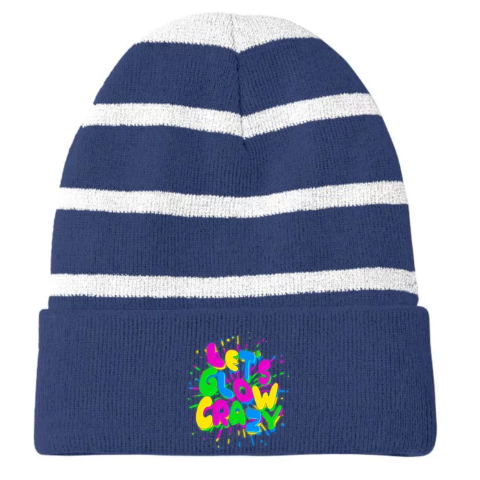 Lets Glow Crazy Striped Beanie with Solid Band