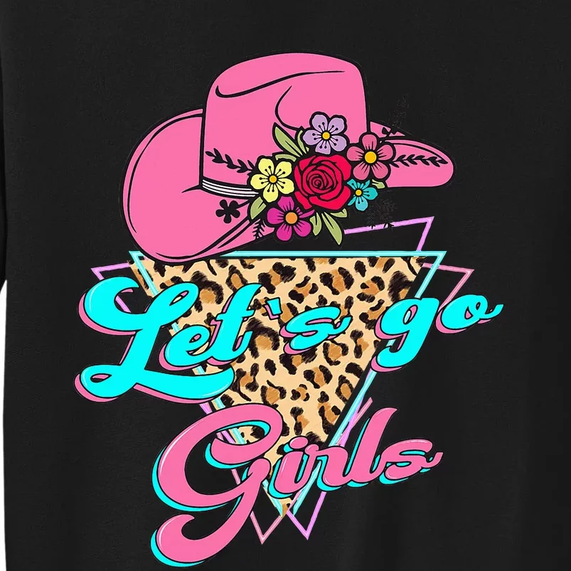 Let´S Go Country Southern Western Leopard Pattern Tall Sweatshirt