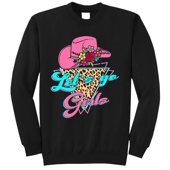 Let´S Go Country Southern Western Leopard Pattern Tall Sweatshirt