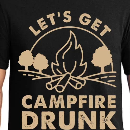 Lets Get Campfire Drunk Bonfire Quote Pajama Set