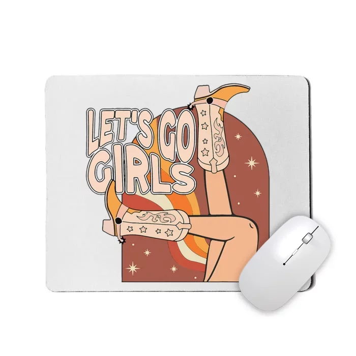 Lets Go Cow Boots Country Bachelorette Party Mousepad