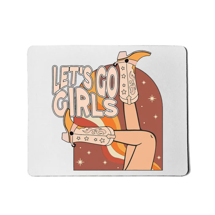 Lets Go Cow Boots Country Bachelorette Party Mousepad