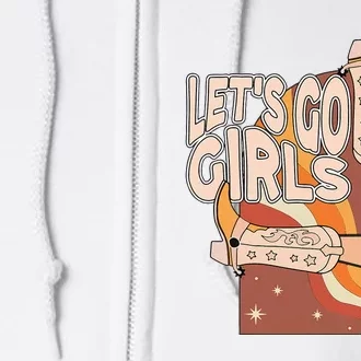 Lets Go Cow Boots Country Bachelorette Party Full Zip Hoodie