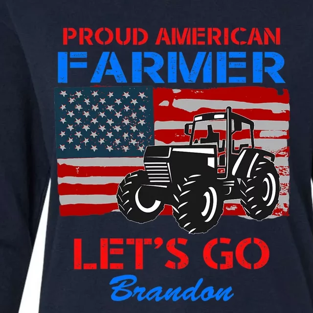 Let's Go Conservative US Flag Proud American Farmer Brandon Womens Cotton Relaxed Long Sleeve T-Shirt