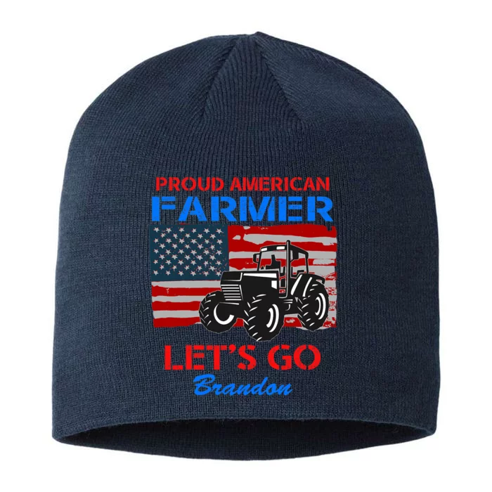 Let's Go Conservative US Flag Proud American Farmer Brandon 8 1/2in Sustainable Knit Beanie