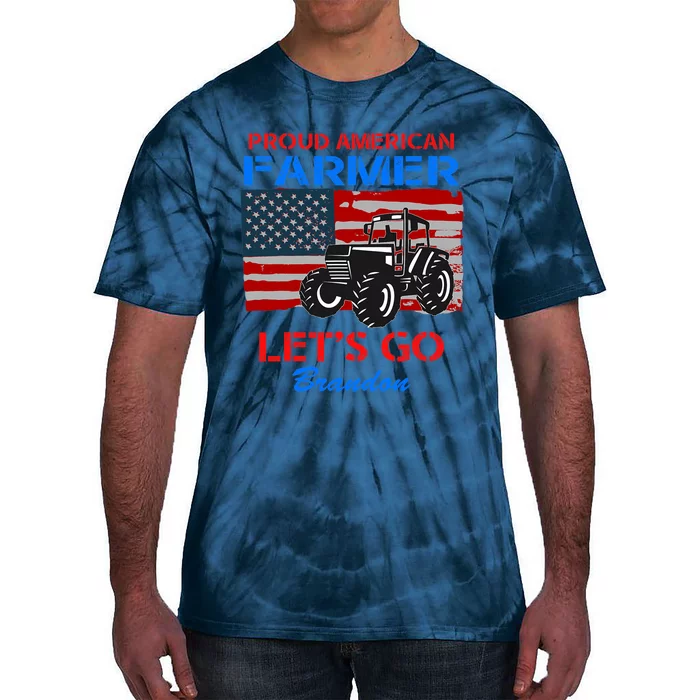 Let's Go Conservative US Flag Proud American Farmer Brandon Tie-Dye T-Shirt