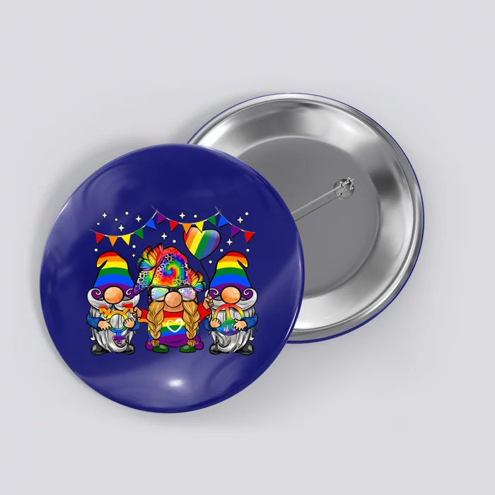 Lgbtq Gnomes Colorful Gnomes Pride Love Rainbow Pride Funny Gift Button