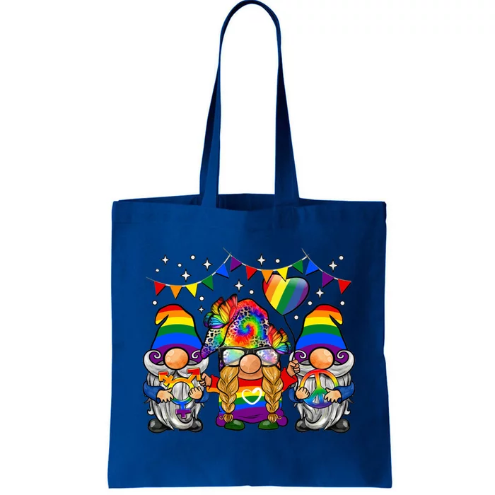 Lgbtq Gnomes Colorful Gnomes Pride Love Rainbow Pride Funny Gift Tote Bag