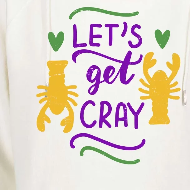 Let's Get Cray Mardi Gras Lobster Womens Funnel Neck Pullover Hood