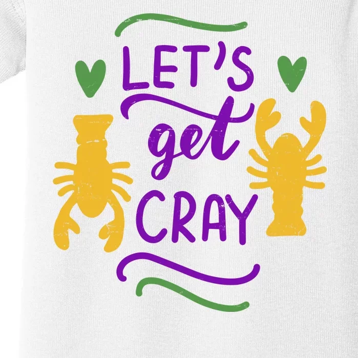 Let's Get Cray Mardi Gras Lobster Baby Bodysuit