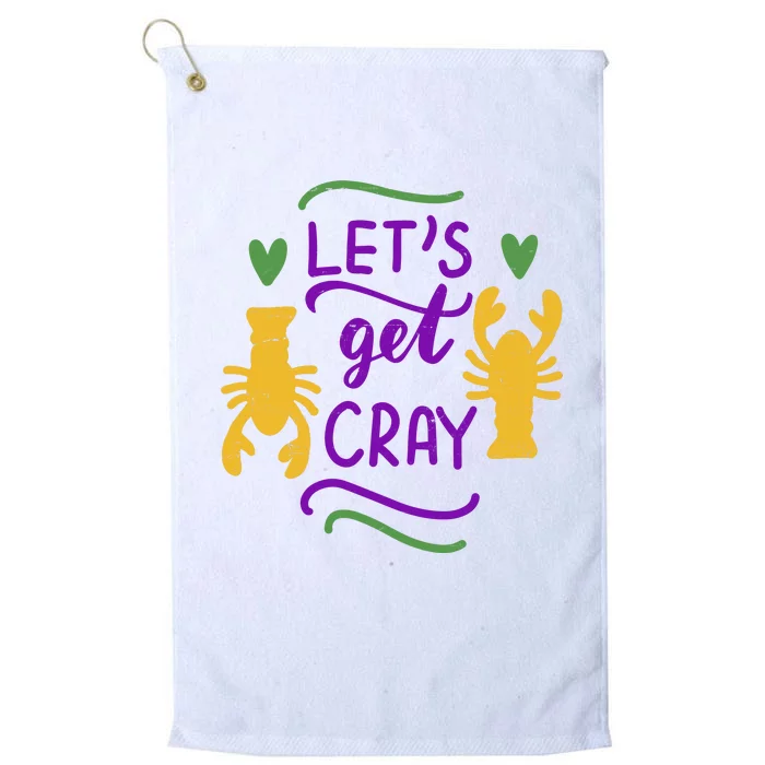 Let's Get Cray Mardi Gras Lobster Platinum Collection Golf Towel