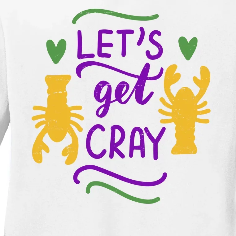 Let's Get Cray Mardi Gras Lobster Ladies Long Sleeve Shirt