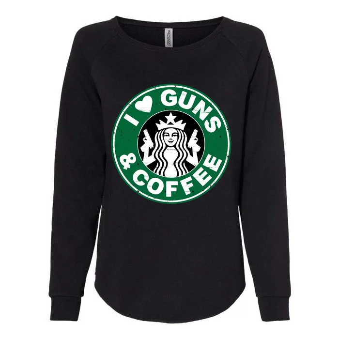 Love Guns Coffee Womens California Wash Sweatshirt