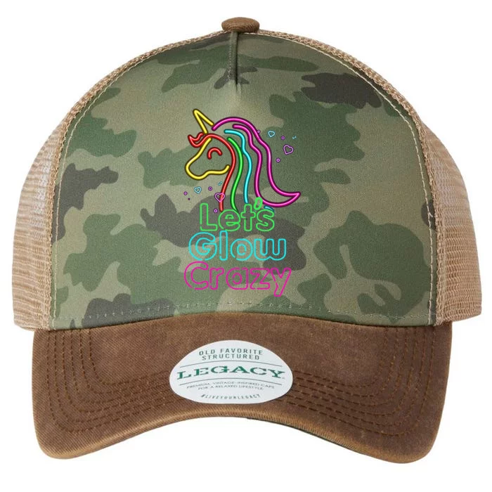 Lets Glow Crazy Glow Party Unicorn Lover Birthday Legacy Tie Dye Trucker Hat