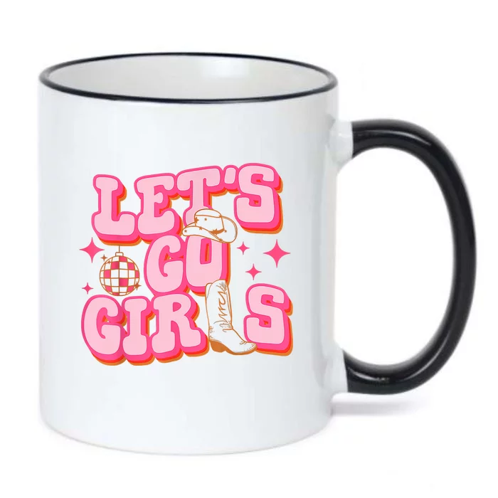 Lets Go Cowgirl Hat Cowboy Boots Bachelorette Party Black Color Changing Mug